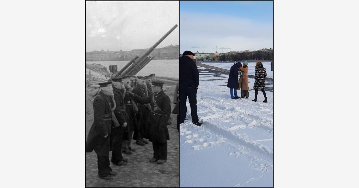 anti aircraft gun Leningrad siege embankment Neva river