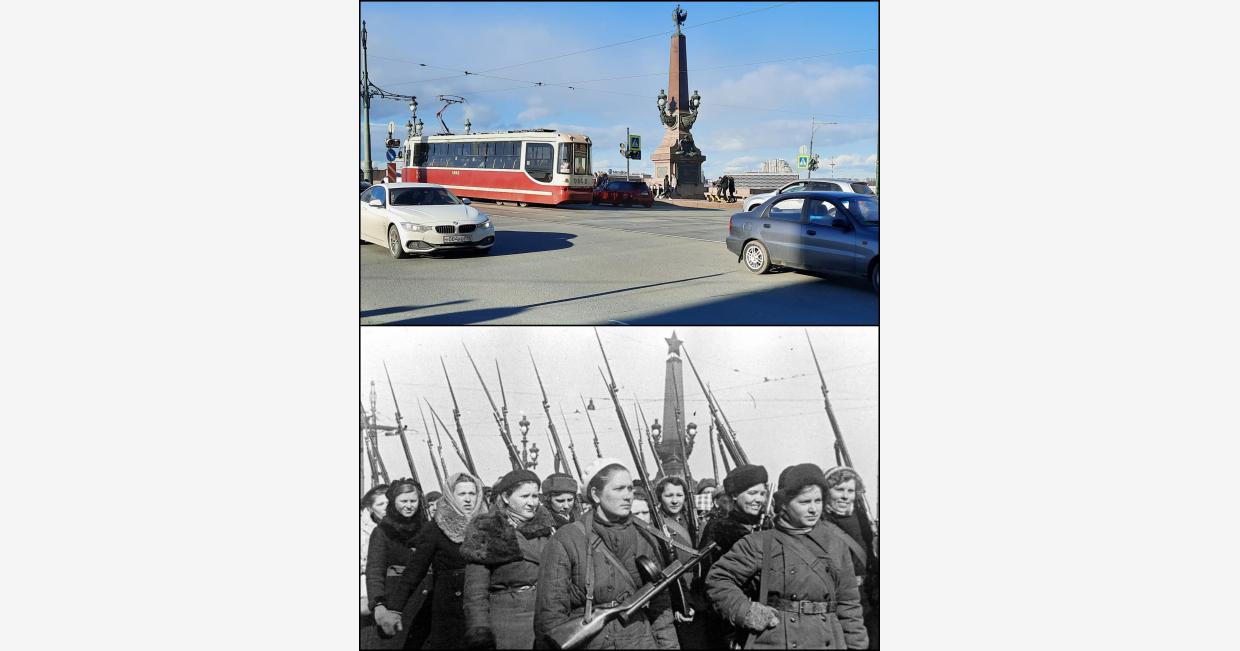 now and then leningrad siege st. petersburg kirov bridge