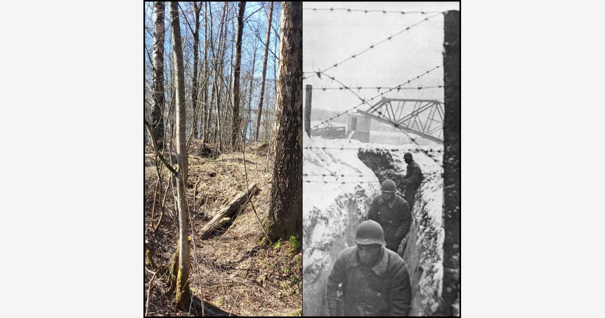 Kuzminki bridge Neva trenches soldiers