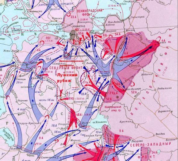 карта Группа Армий Север Ленинград июль декабрь 1941