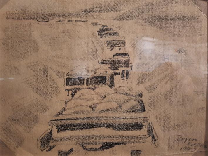 Караван грузовиков на Ладоге