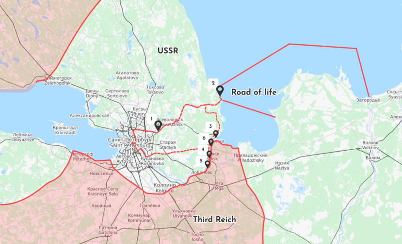 Original Siege of Leningrad tour map
