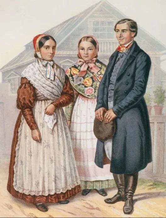 Немецкие колонисты под Петербургом, рисунок 1862 года